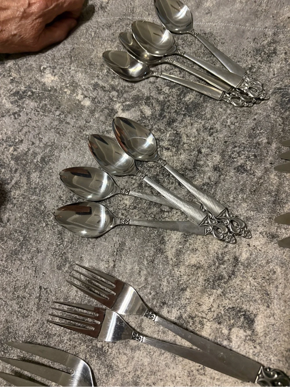 National Stainless Japan Silver-Tone Flatware Set - Floral Handle Design